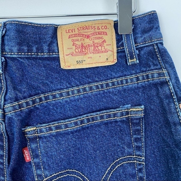 VINTAGE Y2K LEVI’S 550 High Waisted Relaxed Straight Tapered Mom Jeans 12 Short - Picture 7 of 11